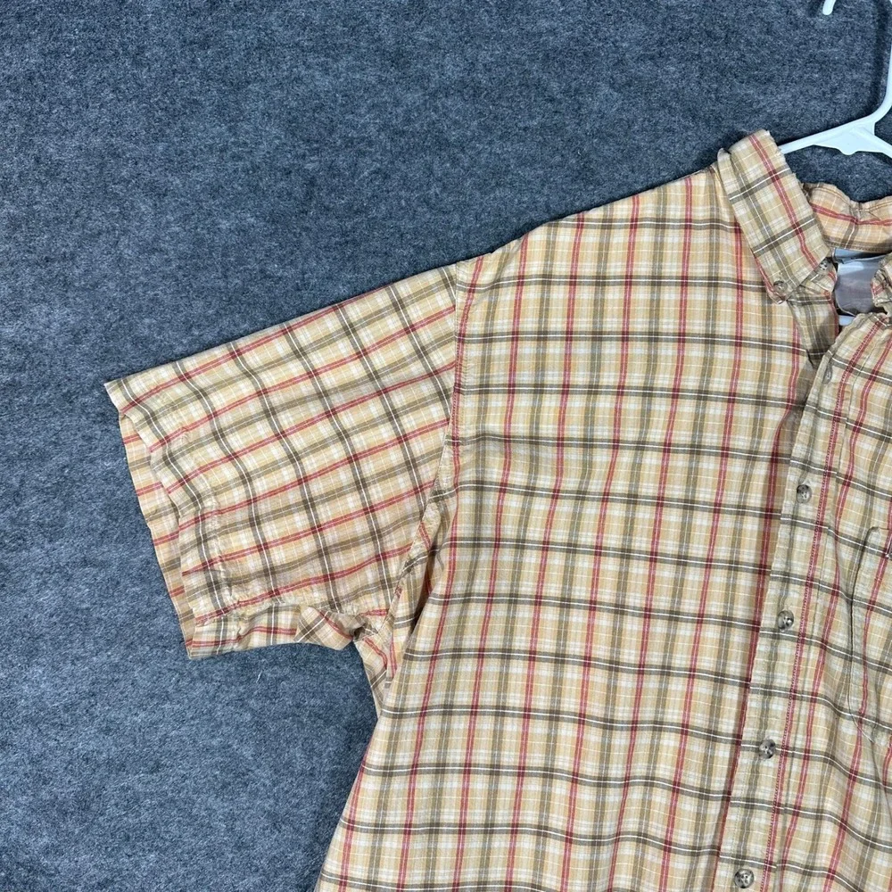 Carhartt Mens Plaid Short Sleeve Button Up Shirt Casual Workwear Size‎ 2XL